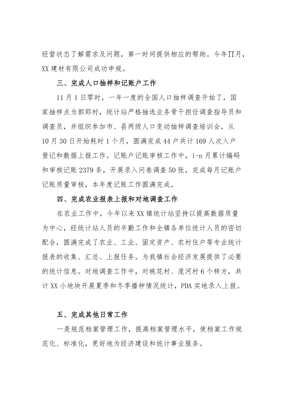 XX镇统计站终工作总结.docx_第2页