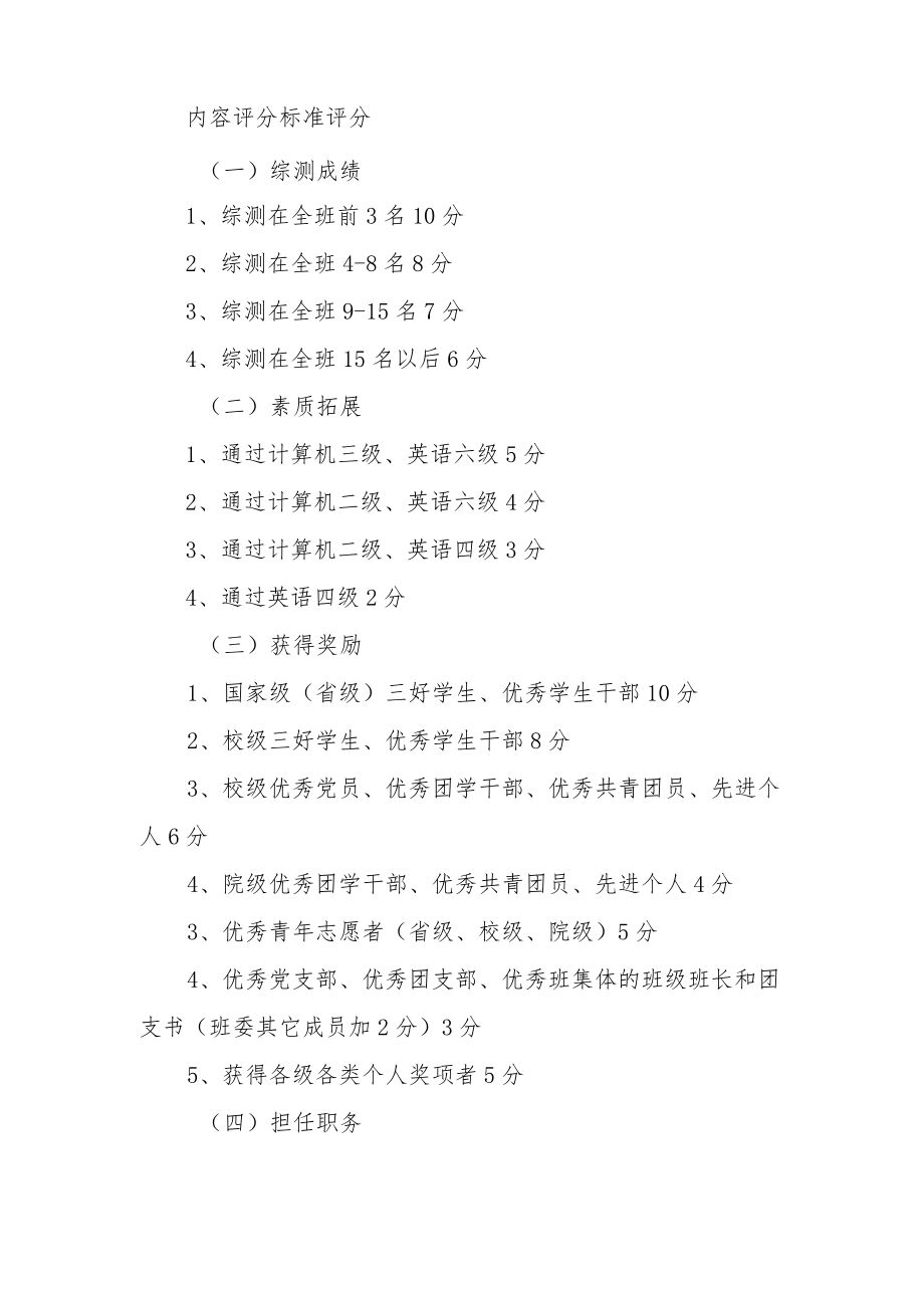 学院推荐优秀本科毕业生参加选调生评分办法.docx_第2页