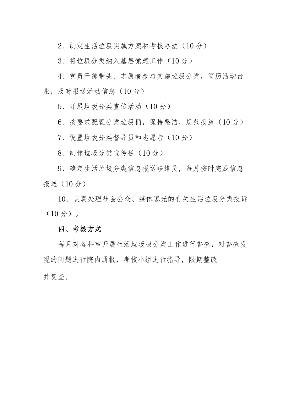 卫生院关于卫生院生活垃圾分类工作考核办法.docx_第2页