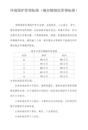 环境保护管理标准（城市精细化管理标准）.docx