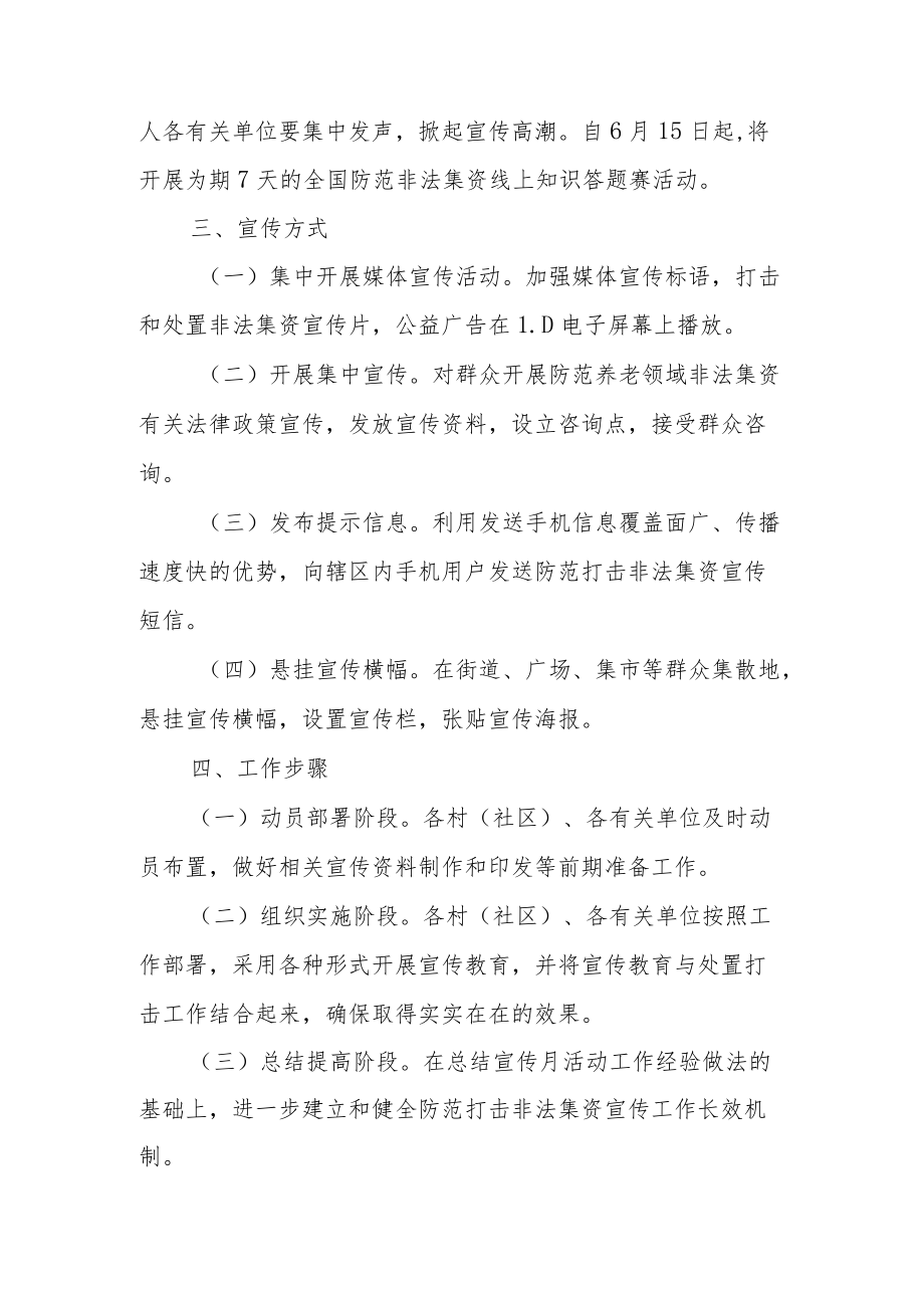 2022XX镇防范非法集资宣传月工作方案.docx_第2页