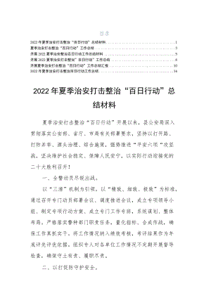 2022夏季治安打击整治百日行动工作总结（整理）.docx