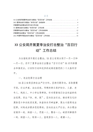 2022夏季开展治安打击整治“百日行动”工作总结（试稿）.docx