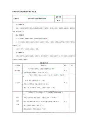 中等职业院校校医绩效考核方案模板.docx