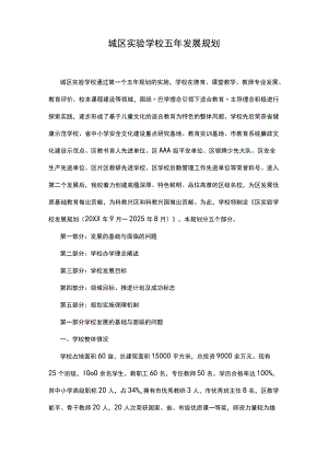 城区实验学校五发展规划.docx