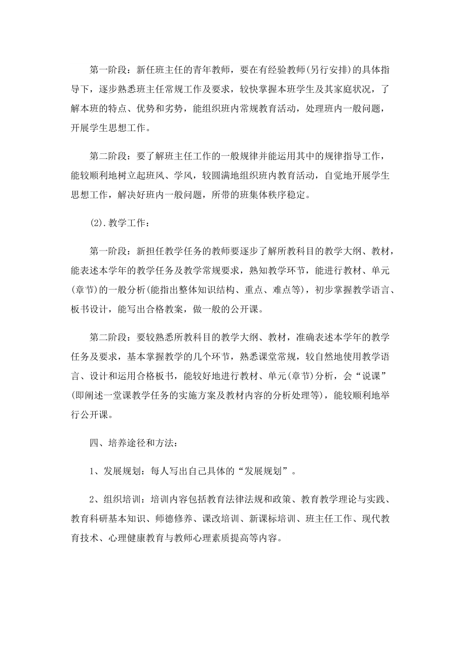 2022年青年教师培养计划5篇.doc_第2页