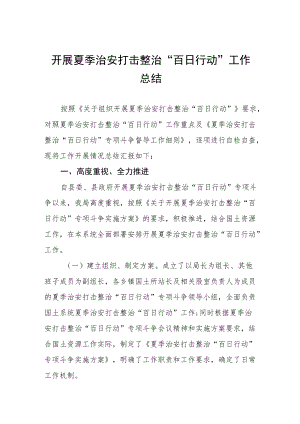 派出所夏季治安打击整治“百日行动”工作总结四篇.docx