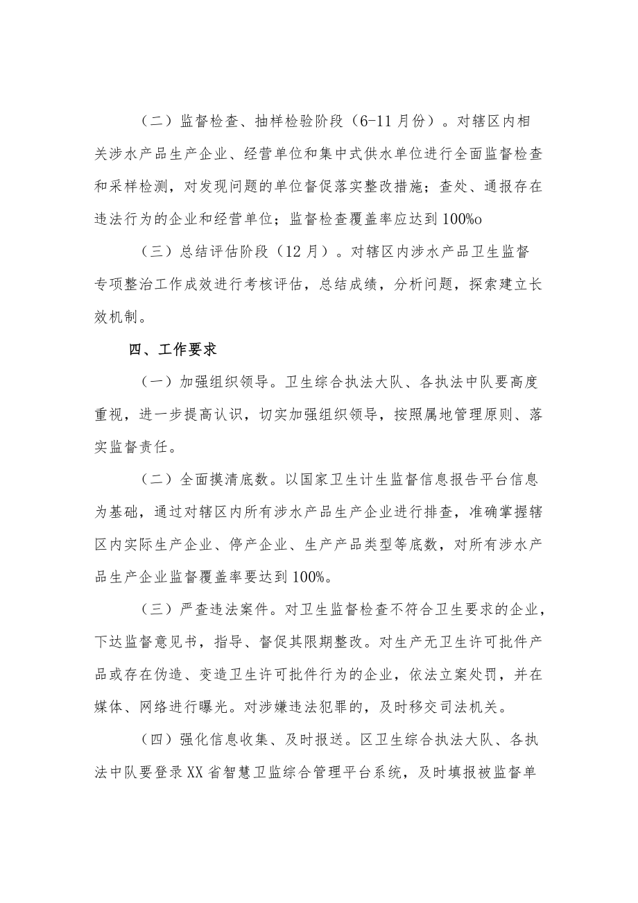 XX区涉水产品卫生监督专项整治工作方案.docx_第2页