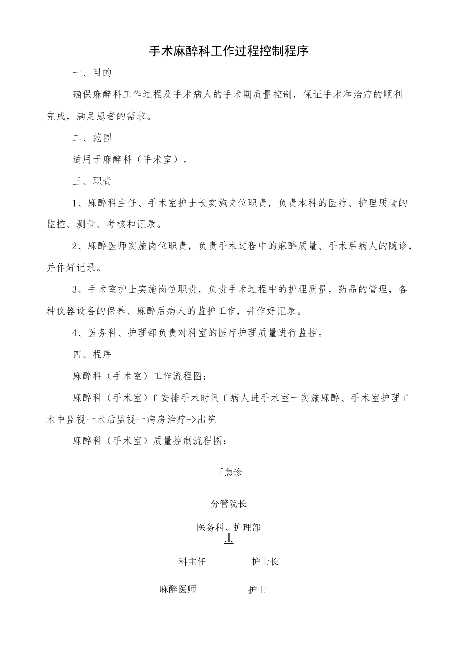 医院手术麻醉科工作过程控制程序.docx_第1页