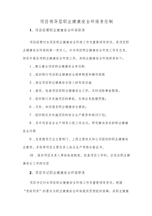 项目领导层职业健康安全环保责任制.docx