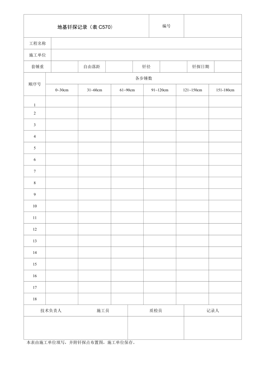 地基钎探记录.docx_第1页