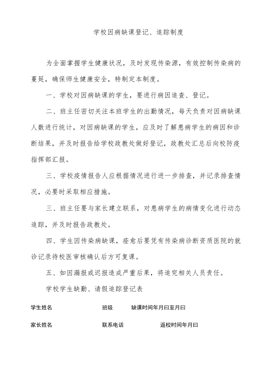 学校因病缺课登记、追踪制度.docx_第1页