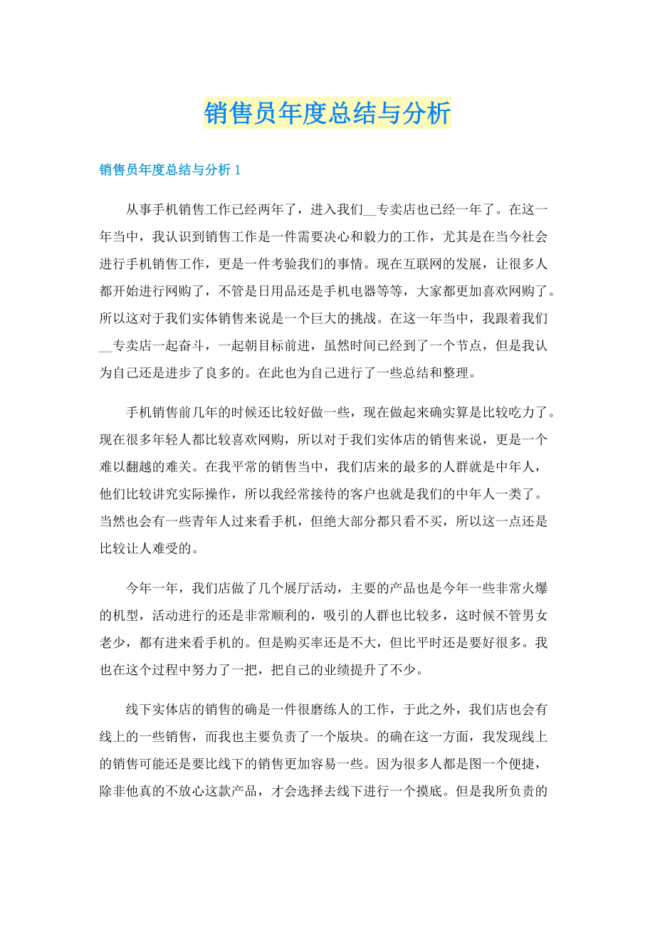 销售员年度总结与分析.doc_第1页