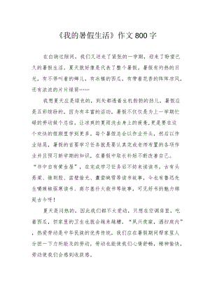 《我的暑假生活》作文800字.docx