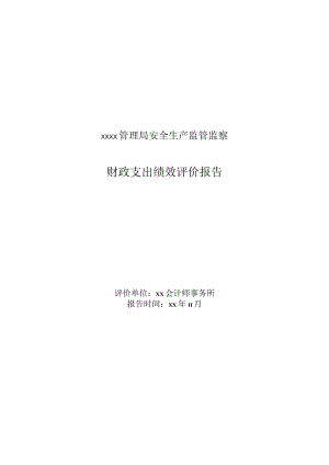 行政机关财政支出绩效重点评价报告模版.docx