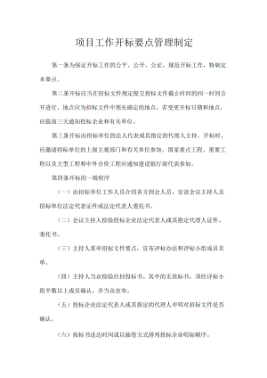 项目工作开标要点管理制定.docx