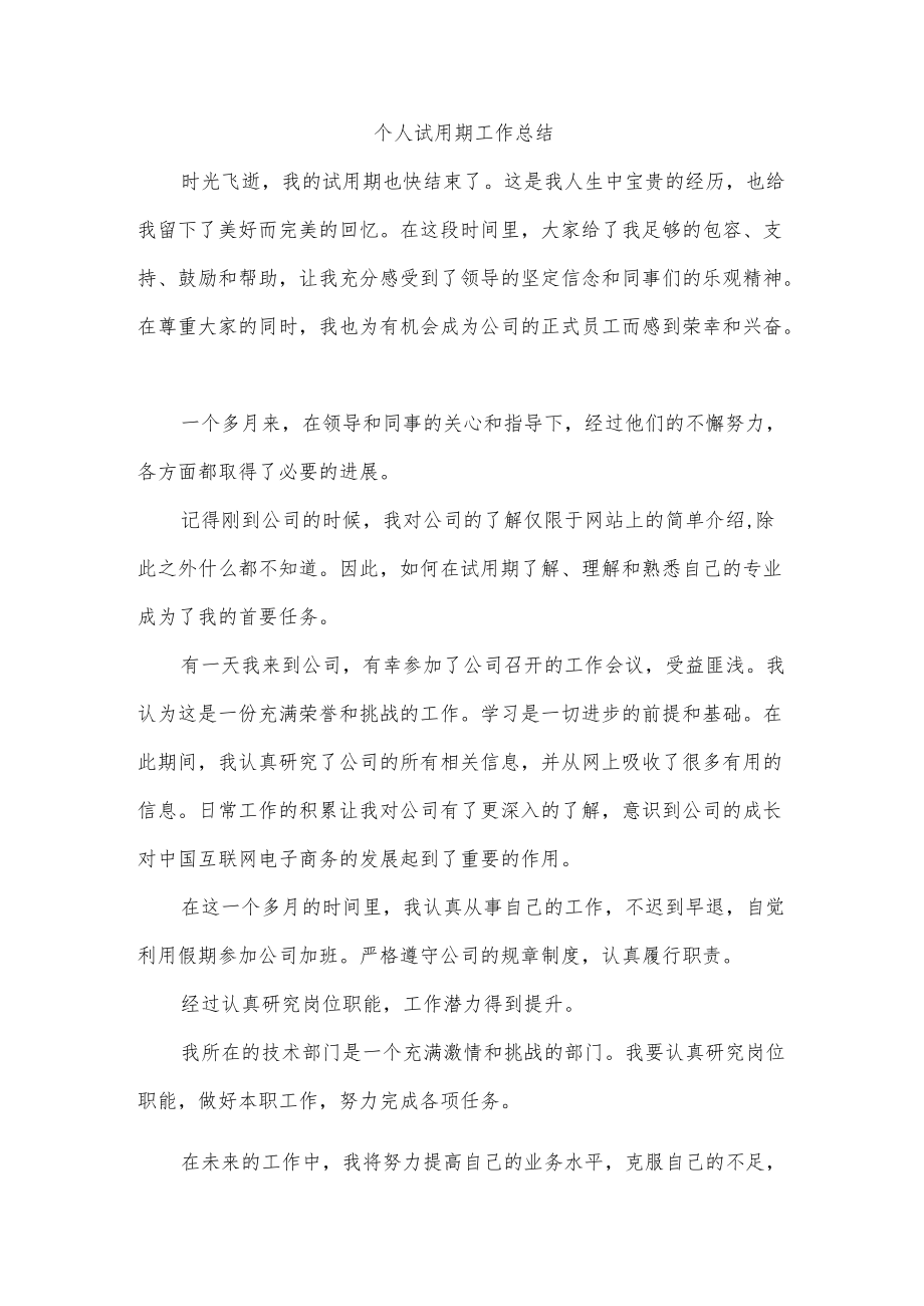 个人试用期工作总结.docx_第1页