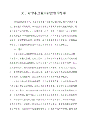 建立和完善中小企业内部控制的思考.docx