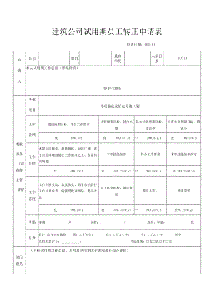 建筑公司试用期员工转正申请表.docx