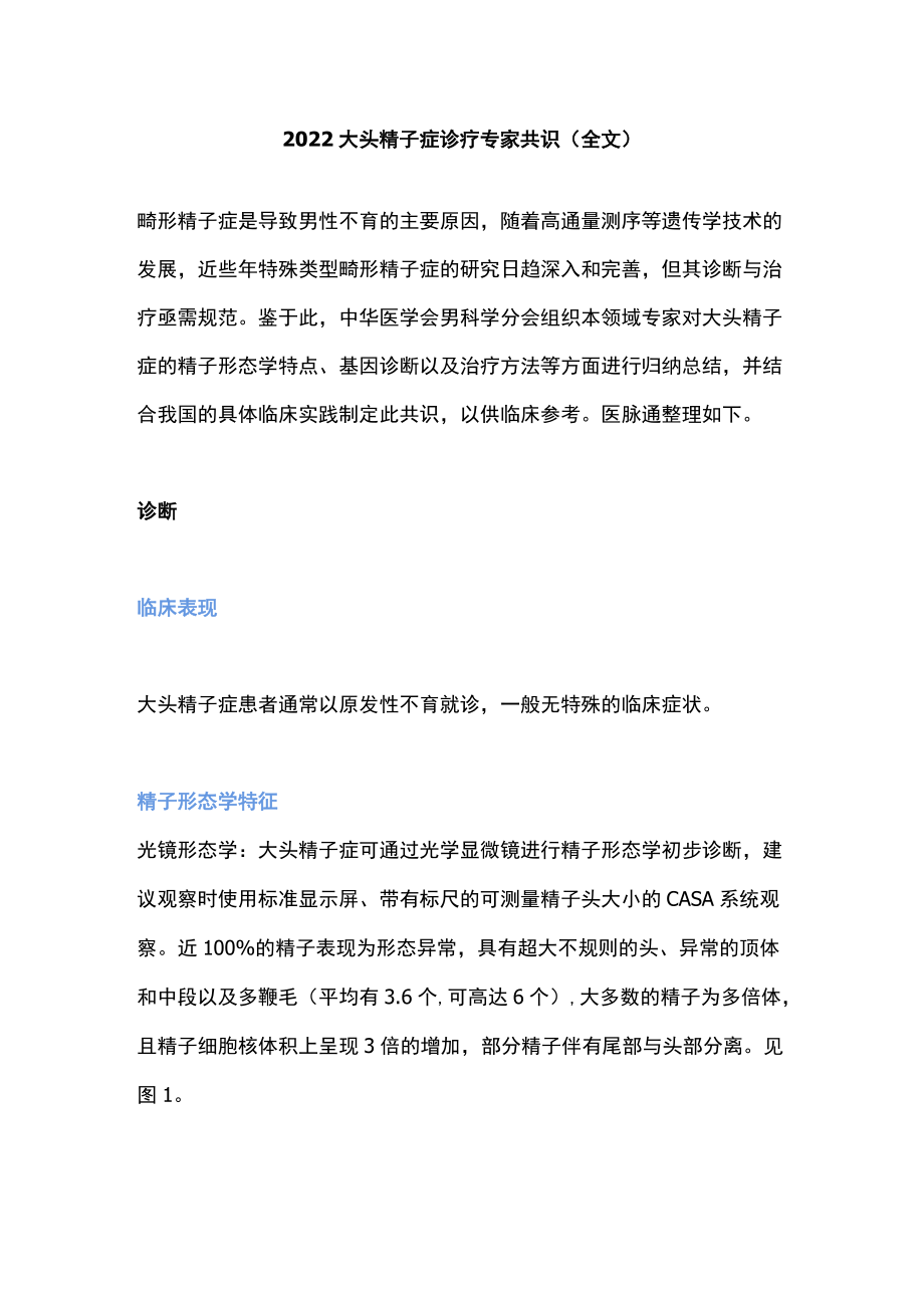 2022大头精子症诊疗专家共识（全文）.docx_第1页