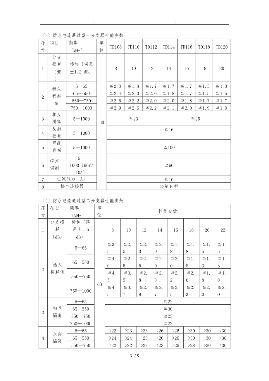 有线电视系统专用分支分配器产品说明书.doc_第3页