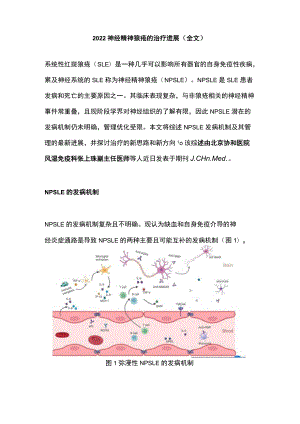 2022神经精神狼疮的治疗进展（全文）.docx