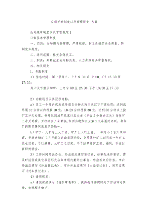 公司规章制度以及管理规定18篇.docx