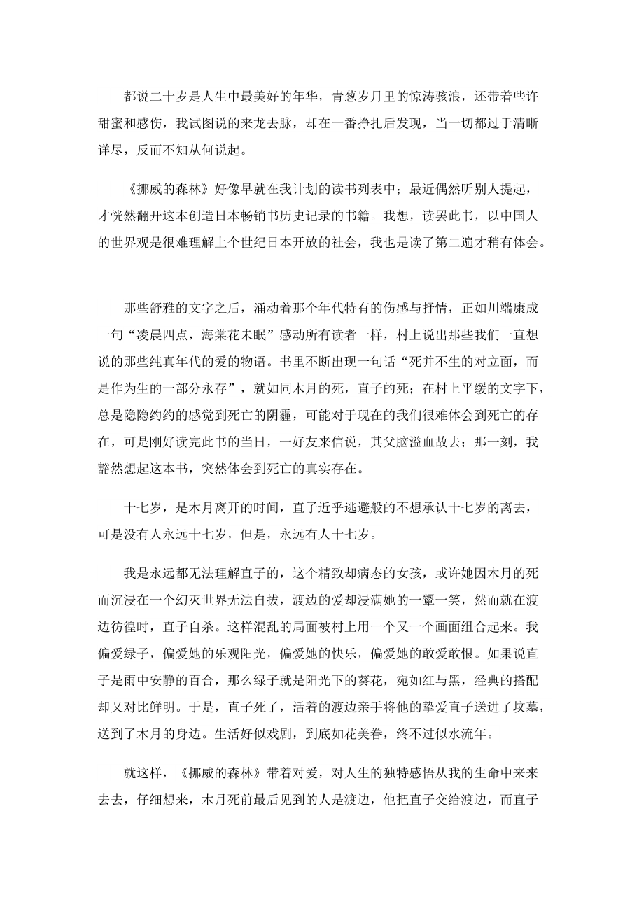 2022年挪威的森林读书心得7篇.doc_第2页