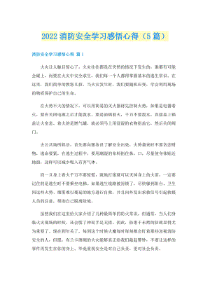 2022消防安全学习感悟心得（5篇）.doc