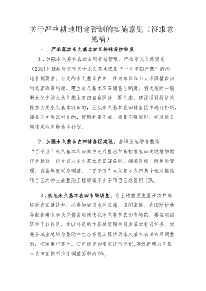 《关于严格耕地用途管制的实施意见》.docx