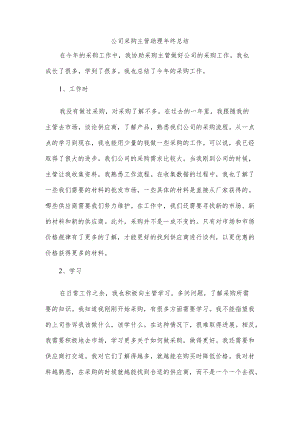 公司采购主管助理终总结.docx