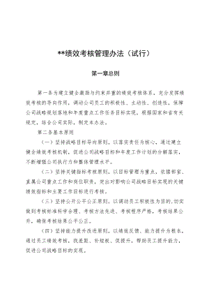 国有企业投资公司绩效考核管理办法.docx