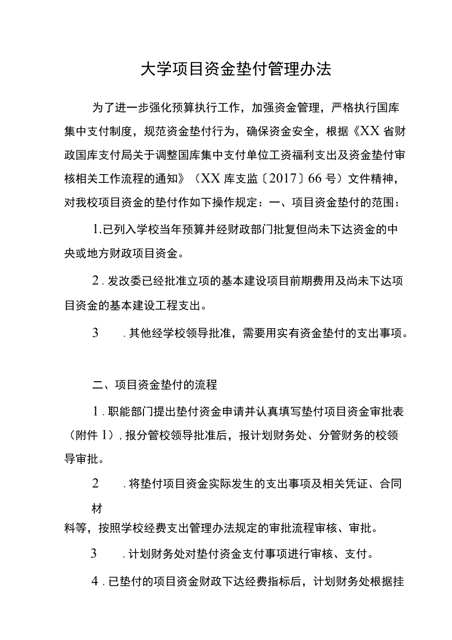 大学项目资金垫付管理办法模板.docx_第1页