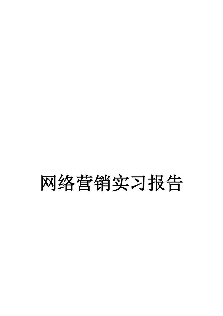 网络营销实习报告.docx_第1页