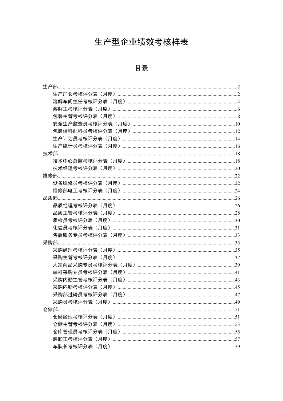 生产型企业绩效考核样表.docx_第1页