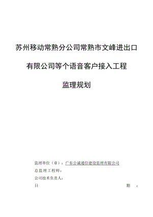 集团客户监理规划.docx