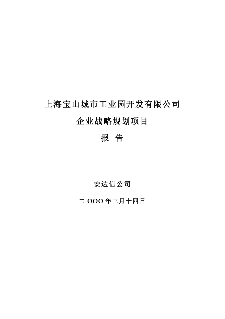 上海某工业园开发公司企业战略规划项目报告.docx_第1页