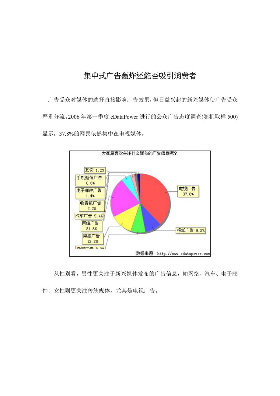 集中式广告轰炸还能否吸引消费者doc6.docx_第1页