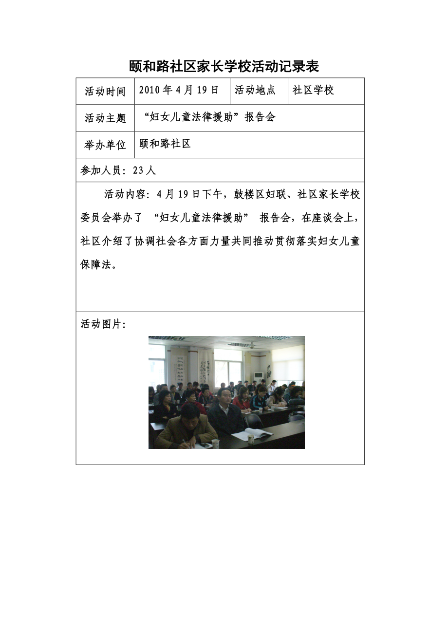 XXXX年颐和路社区家长学校活动记录.docx_第2页