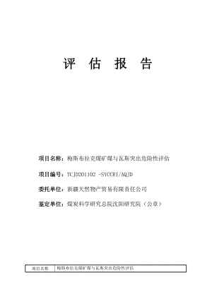 xx煤矿突出危险性评估.docx