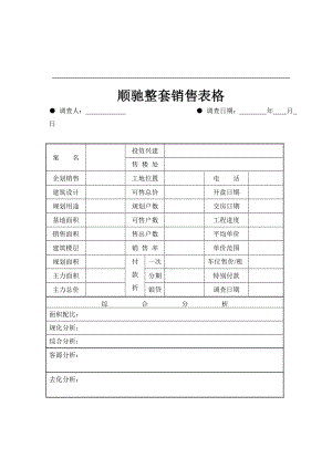 顺驰整套销售表格.docx