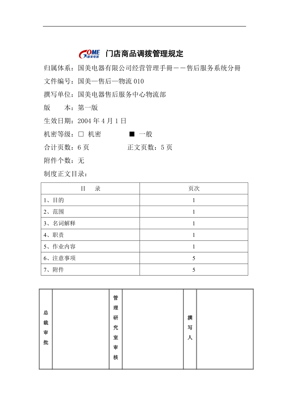 门店商品调拨管理规定.docx_第1页