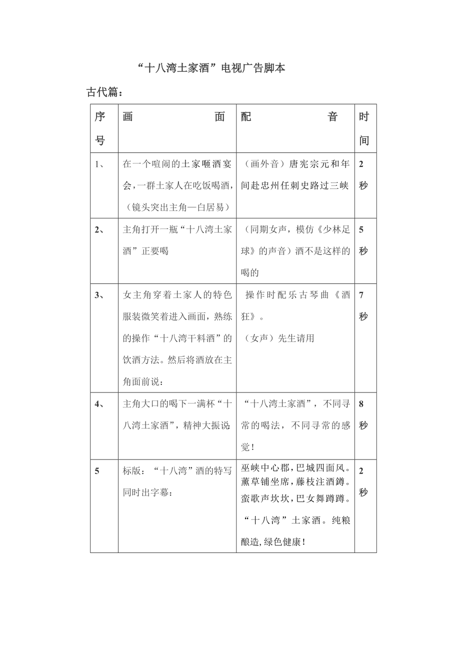 十八湾土家酒电视广告策划案.docx_第3页