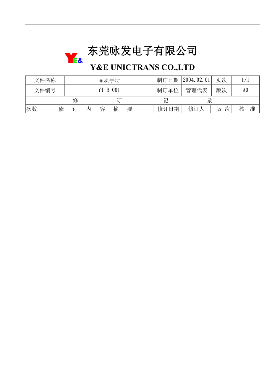 东莞XX电子有限公司品质手冊(doc 50).docx_第2页