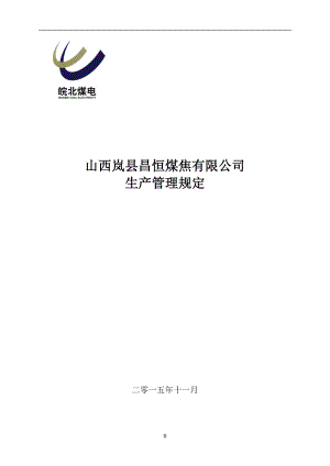 某煤焦有限公司生产管理规定.docx