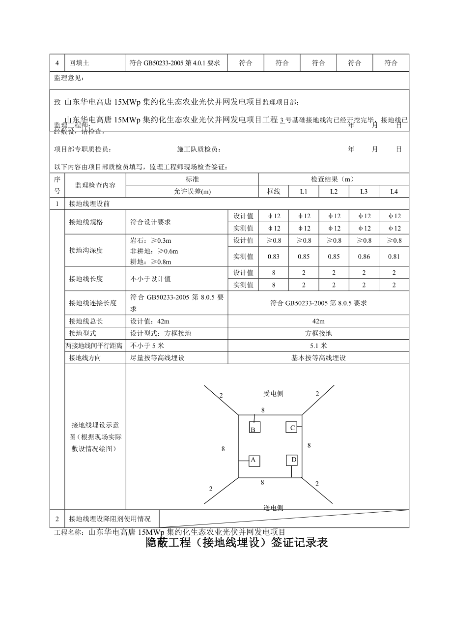 隐蔽工程签证记录表(接地线埋设).docx_第3页