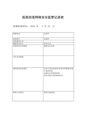 医院信息安全监管记录表(DOC40页).doc