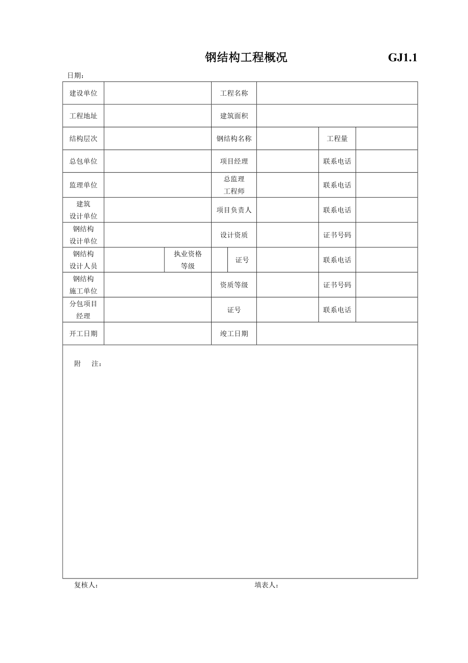 钢结构竣工验收资料表格[完整].docx_第1页