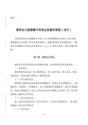 国库会计数据集中系统业务操作规程培训资料.docx