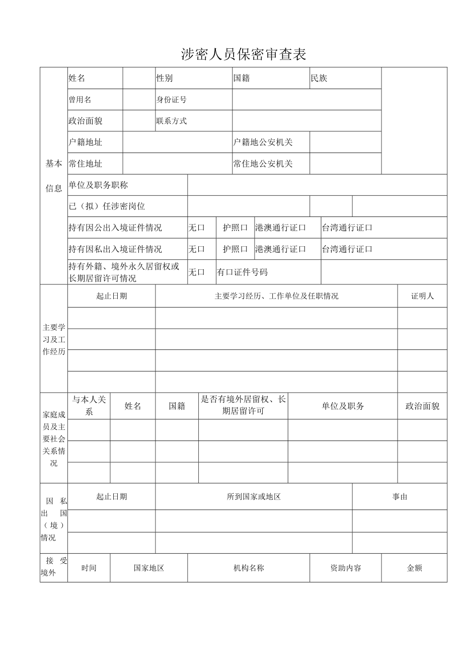 涉密载体保密管理制度以及涉密人员保密审查表.docx_第3页